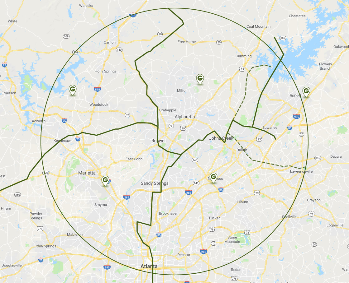 Green Brothers Earth Works Delivery Map